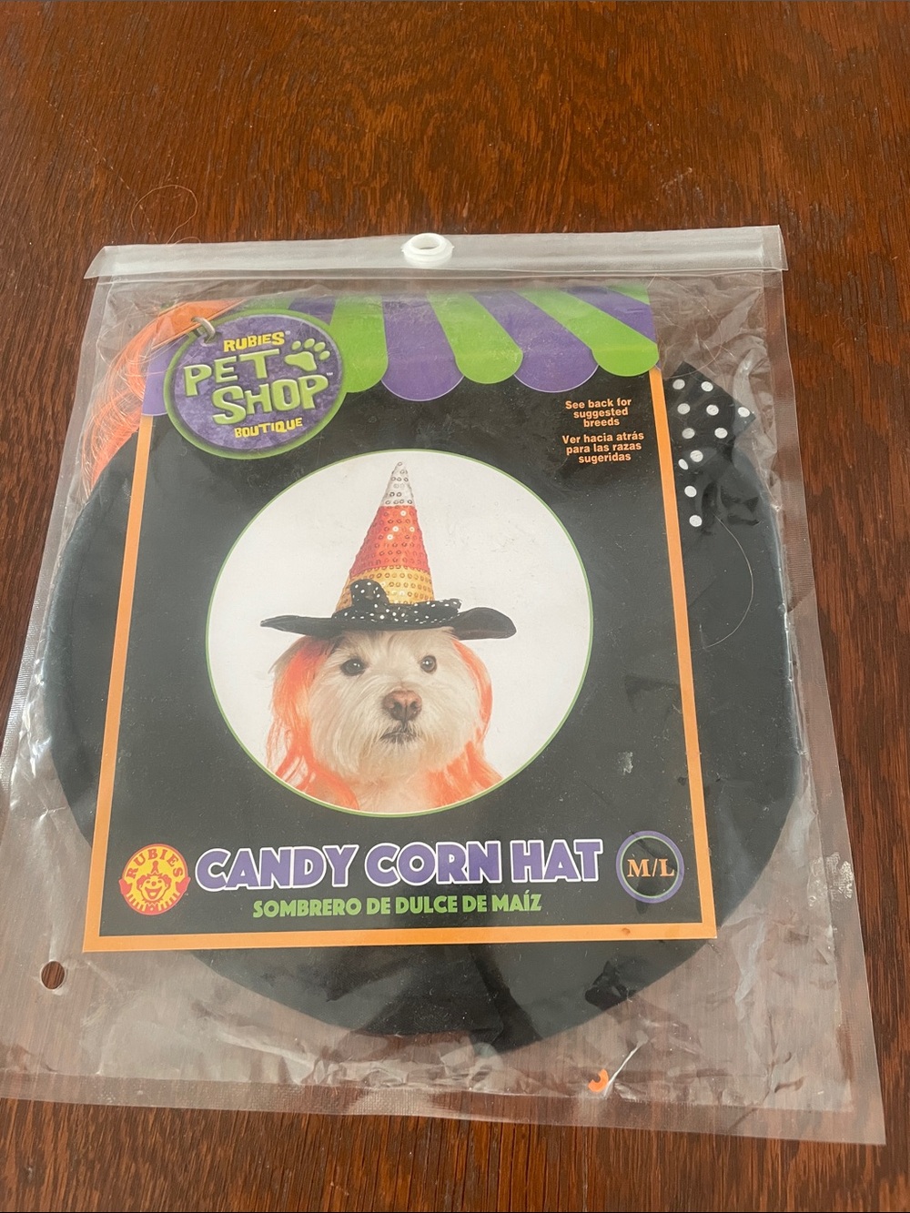 Rubie's Pet Shop Candy Corn Hat fits m/l dogs new- Halloween fun
